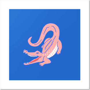 Snappy Pink Alligator Posters and Art